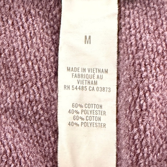 Aerie Plum Eggplant Quarter Zip Pullover Sweatshirt Medium Split Hem - Picture 6 of 7